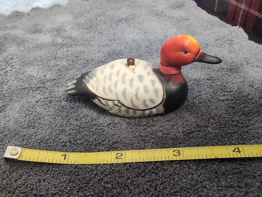 Vintage Duck Decoy Ornament Christmas Holiday Day Tree Made In Hong Kong